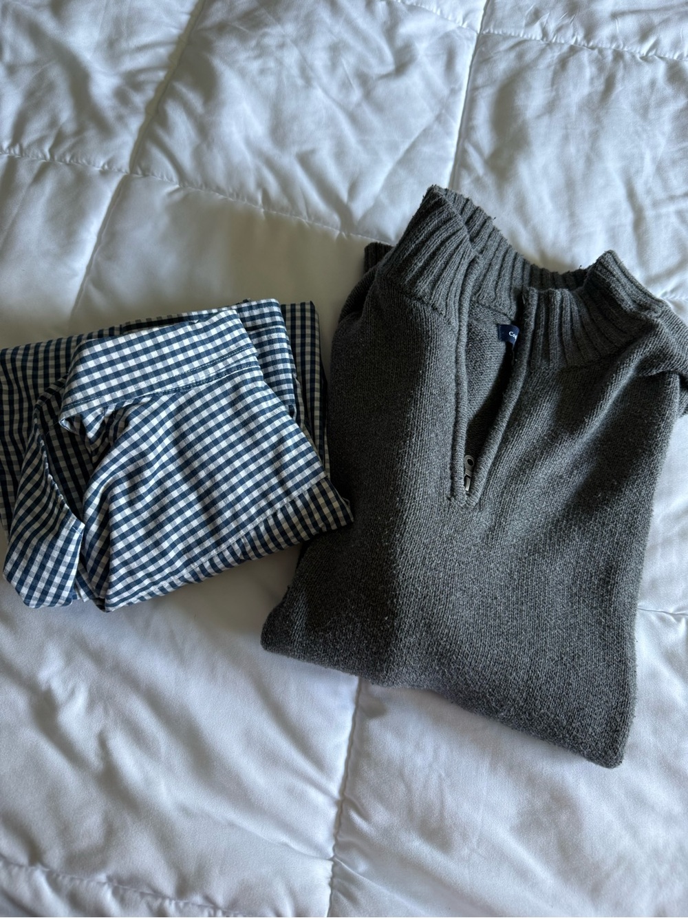 Men Quarter Zip Sweater and Long Sleeve Botton Down